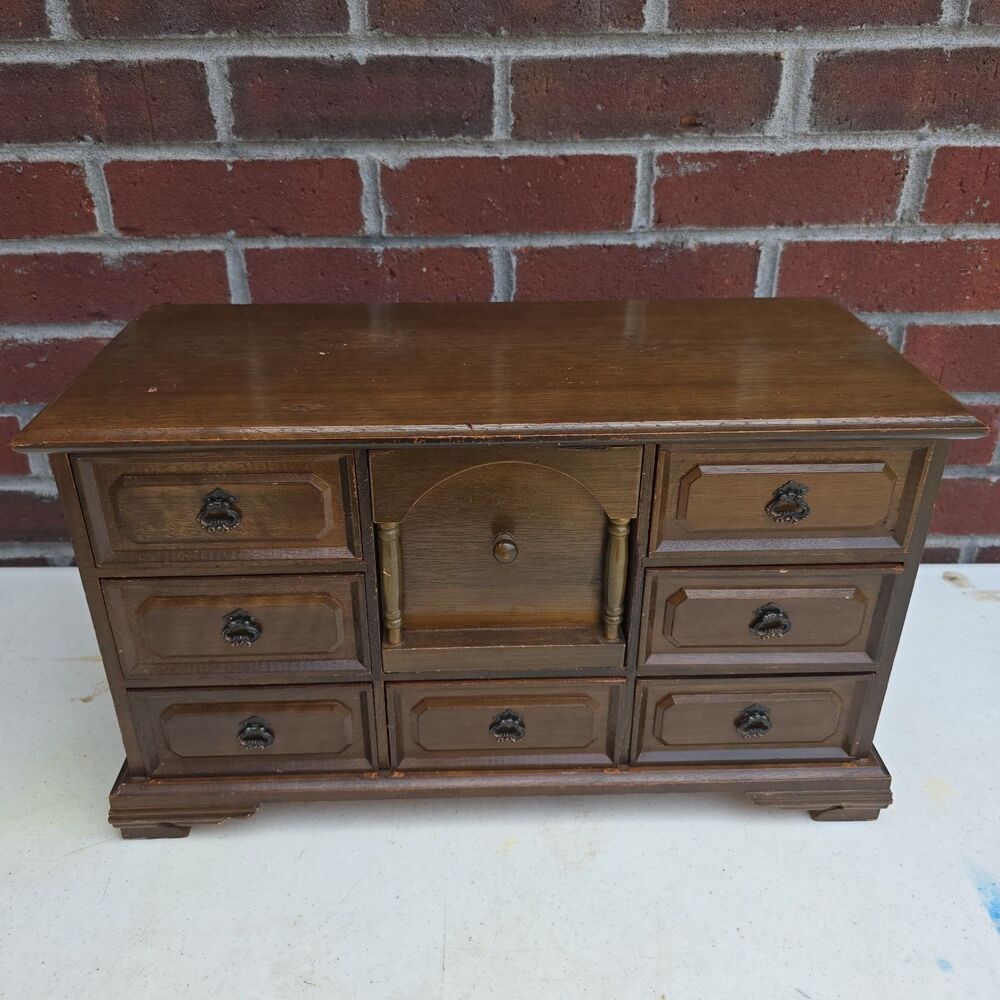 Vintage Price Import Japan Musical Jewelry Box Chest 8 Drawers Hidden Drawer Für